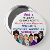 März ist der große Internationale Frauentag Button (Vorne & Hinten)