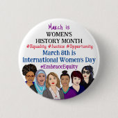 März ist der Internationale Frauentag Button (Vorderseite)