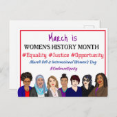 März ist der Internationale Frauentag Postkarte (Vorne/Hinten)