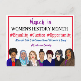 März ist der Internationale Frauentag Postkarte