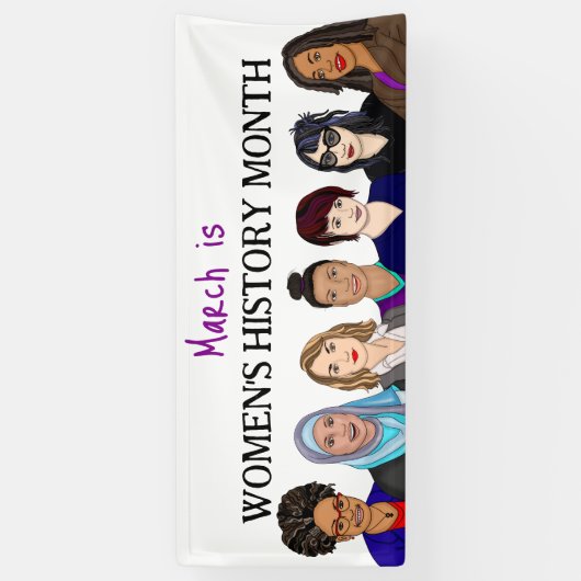 März ist der Monat der Frauengeschichte Banner (Vertikal)