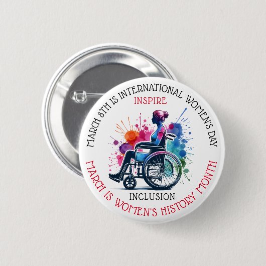 März ist der Monat der Frauengeschichte, in dem In Button (Vorne & Hinten)