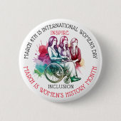 März ist der Monat der Frauengeschichte, in dem In Button (Vorderseite)