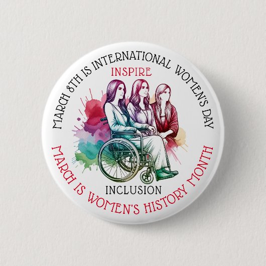 März ist der Monat der Frauengeschichte, in dem In Button (Vorderseite)