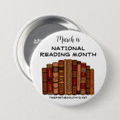 März ist der Monat des nationalen Lesens Button (Vorne & Hinten)