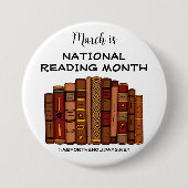 März ist der Monat des nationalen Lesens Button (Vorderseite)