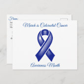 März ist kolorektaler Krebsbewusstsein Monat Postkarte (Vorne/Hinten)