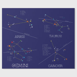 März - Juli Zodiakkonstellationen Geschenkpapier