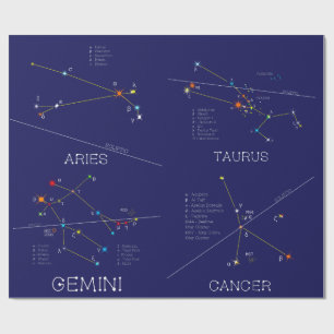 März - Juli Zodiakkonstellationen Geschenkpapier