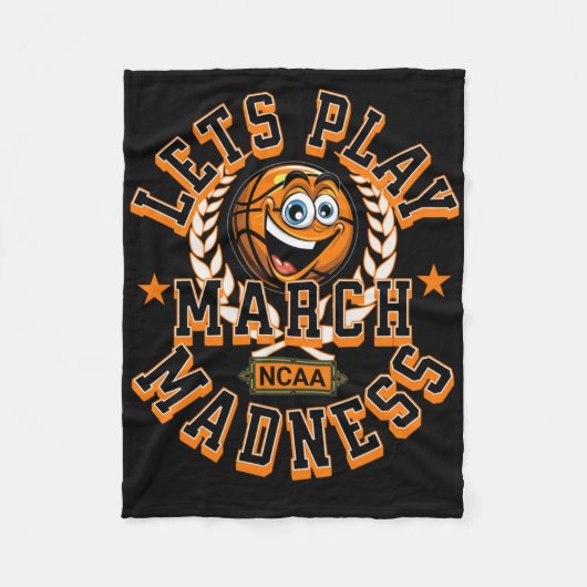 März Madness Lasse Basketball Ncaa spielen Fleecedecke (Vorderseite)