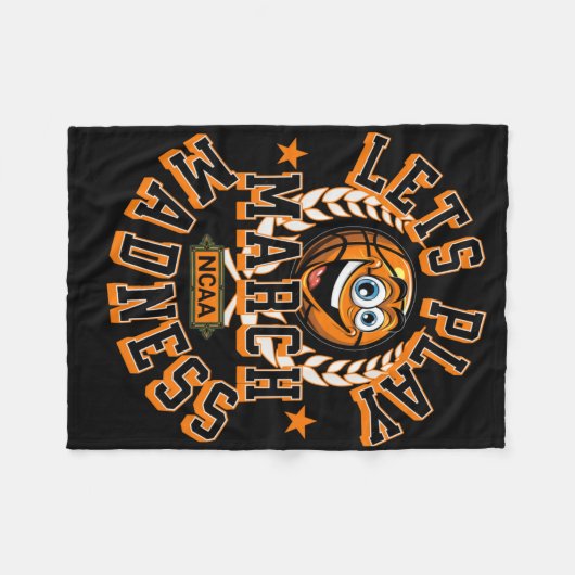 März Madness Lasse Basketball Ncaa spielen Fleecedecke (Vorderseite (Horizontal))