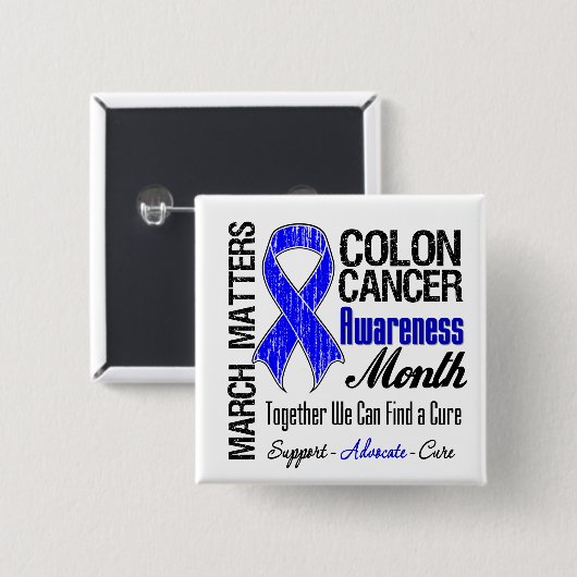 März Matters - Colon Cancer Awareness Month Button (Vorne & Hinten)