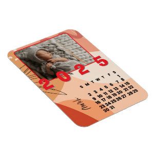 März Monat Neujahr 2025 Kalender Familienfoto Magnet