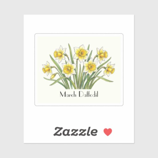 März Narzissen Blumen Aufkleber (Blatt)
