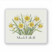 März Narzissen Blumen Aufkleber (Vorderseite)