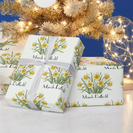 März Narzissen Blumen Geschenkpapier