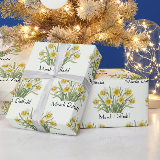 März Narzissen Blumen Geschenkpapier