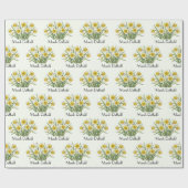 März Narzissen Blumen Geschenkpapier (Flach)