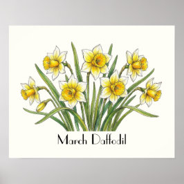 März Narzissen Blumen Poster
