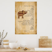 "März On" Gedicht Elephant Parchment Poster (Küche)