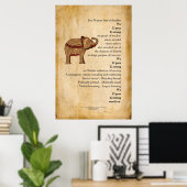 "März On" Gedicht Elephant Parchment Poster (Heimbüro)