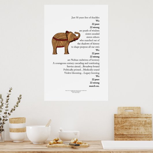 "März On" Gedicht Elephant Poster (Küche)