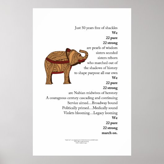 "März On" Gedicht Elephant Poster (Vorne)