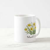 März-Osterglocken-Blumen Kaffeetasse (VorderseiteRechts)