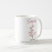 März Personalisierte Geburtshilfe Blume Kaffeetasse (VorderseiteRechts)