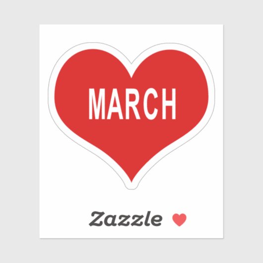 MÄRZ Red Liebe Heart Vinyl Sticker (Blatt)