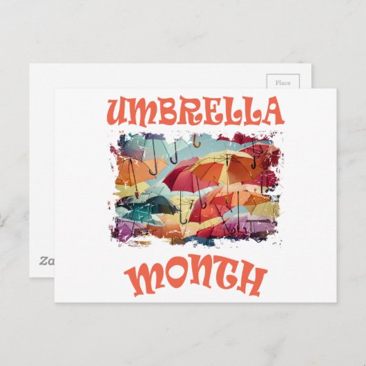 März - Schirmmonat - Tag der Wertschätzung Postkarte (Vorne/Hinten)