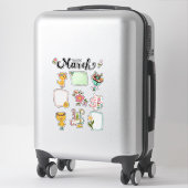 März-Stickerblatt – Frühlings Erwachen Aufkleber (Koffer)