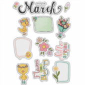 März-Stickerblatt – Frühlings Erwachen Aufkleber (Vorderseite)