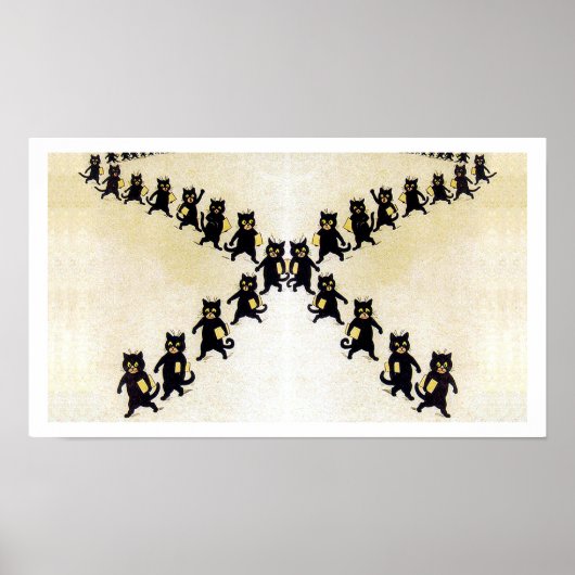 März von schwarzen Katzen, Louis Wain Poster (Vorne)