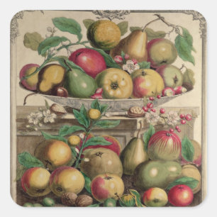 März, von 'zwölf Monaten Früchten Quadratischer Aufkleber