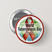 März-Welt-Tuberkulose-Tag-Bewusstseins-Schleife Button (Vorne & Hinten)