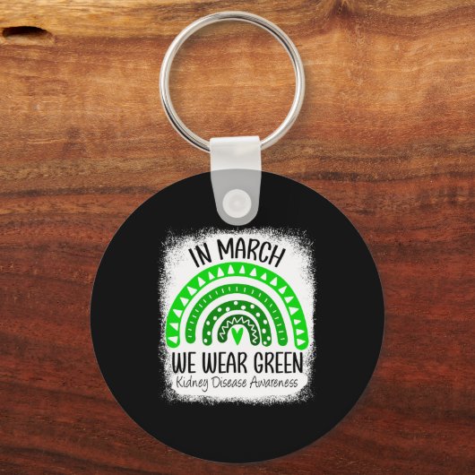 März Wir tragen eine grüne Nierenerkrankung Schlüsselanhänger (Vorderseite)