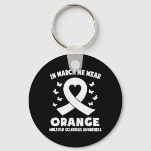 März Wir tragen Orange Ms Awareness Ribbon Herz Schlüsselanhänger