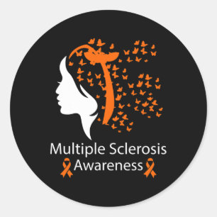 März Wir tragen Orange Multiple Sklerose Awareness Runder Aufkleber