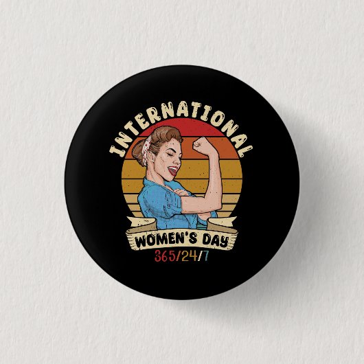 März zum 8. Weltfrauentag der Frauen Button (Vorderseite)