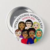 März zum Internationalen Frauentag 8. Button (Vorne & Hinten)