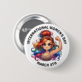 März zum Internationalen Frauentag 8. Button (Vorne & Hinten)