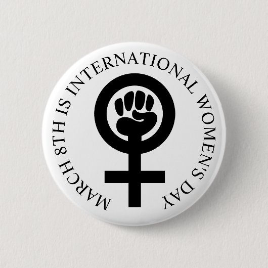 März zum Internationalen Frauentag 8. Button (Vorderseite)