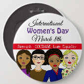 März zum Internationalen Frauentag 8. Button (Vorne & Hinten)