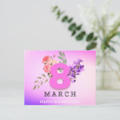 März zum Internationalen Frauentag 8. Postkarte (Stehend Vorderseite)