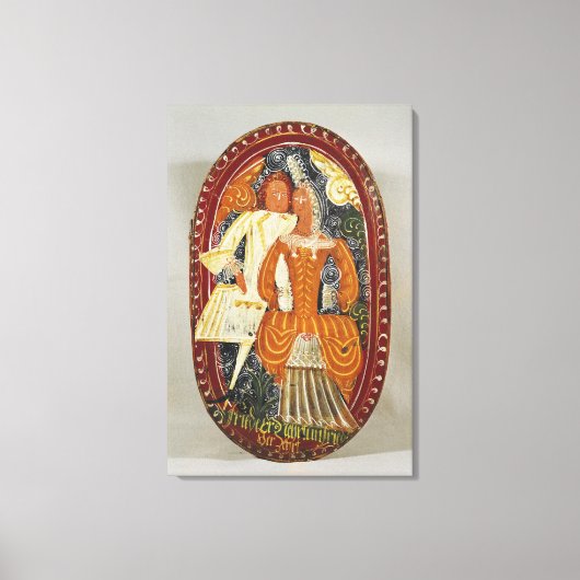 Marzipan Box mit einem Mann und einer Frau, c.1660 Leinwanddruck (Vorderseite)