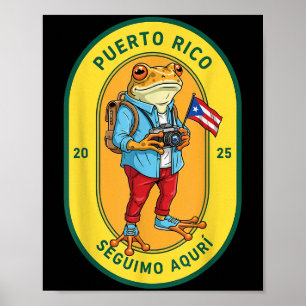 Más Fotos Puerto Rico Rico Flag Funny Sapo Concho Poster