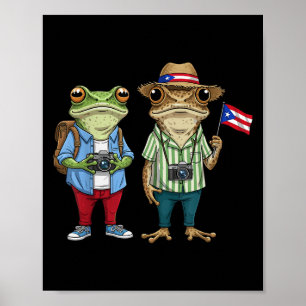 Más Fotos Puerto Rico Rico Flag Funny Sapo Concho Poster