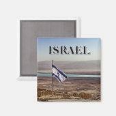 Masada-Blick mit israelischer Flagge Magnet (Vorderseite/Rückseite)