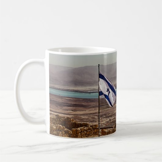 Masada View with Flag Kaffeetasse (Links)